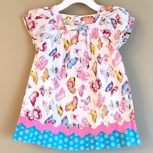 Butterfly print cotton dress